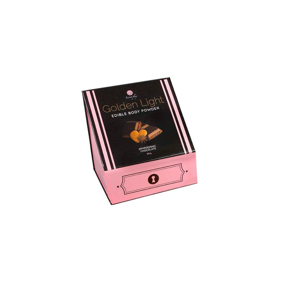 Poudre corporelle comestible Golden Light Chocolat aphrodisiaque 40g