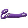 Gode vibrant STRAP-ON 3 Moteurs M 16 x 3.5 cm Violet