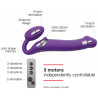 Gode vibrant STRAP-ON 3 Moteurs XL 16 x 4.5 cm Violet