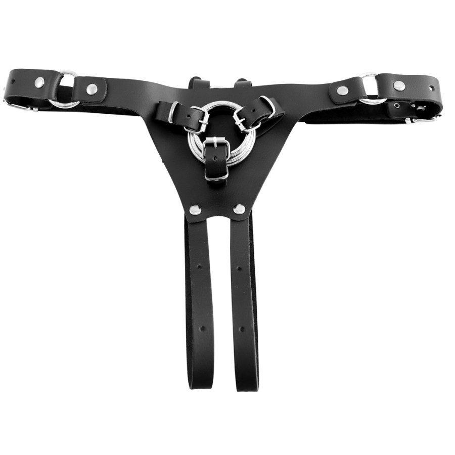 Harnais en cuir Strap On Cox pour gode ceinture
