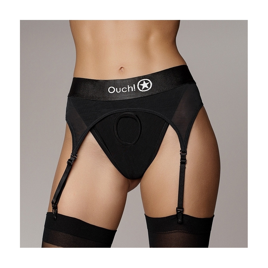 Porte-Jarretelles vibrant Strap-On Thong Garters Noir Porte-Jarretelles vibrant Strap-On Thong Garters Noir