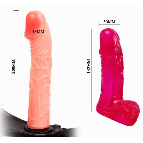 Gode ceinture Strap-On 2 Dildos