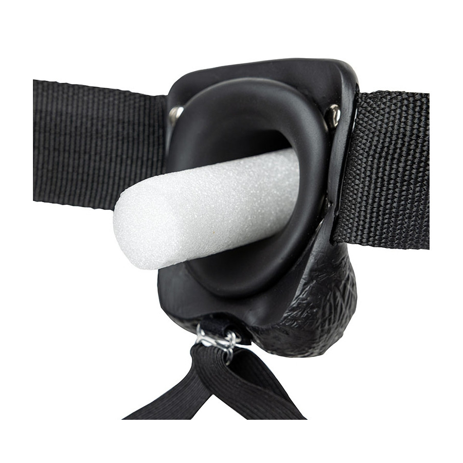 Gode ceinture vibrant Hollow Vibe RealRock 18 x 4.5cm Noir