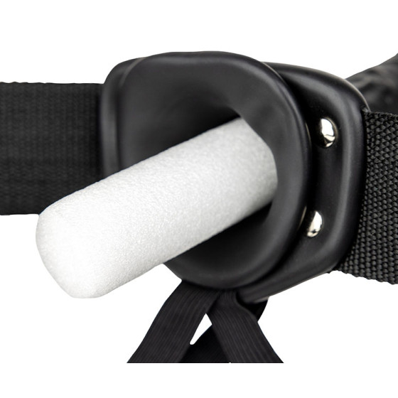 Gode ceinture vibrant Hollow Vibe RealRock 20 x 4.5cm Noir