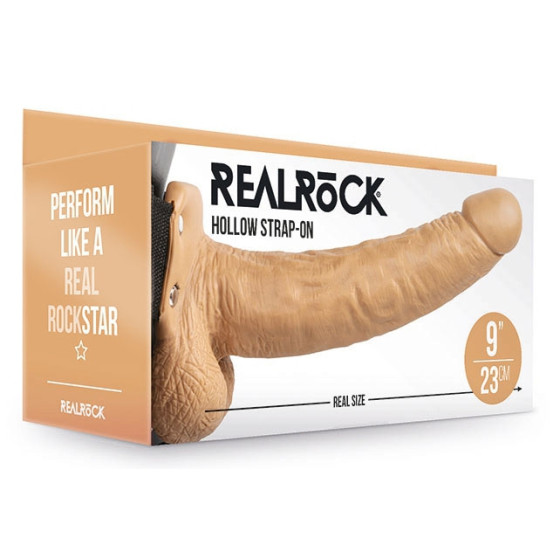 Gode ceinture creux Hollow Strap On RealRock 23 x 4.5cm Latino
