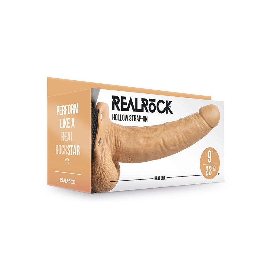 Gode ceinture creux Hollow Strap On RealRock 23 x 4.5cm Latino