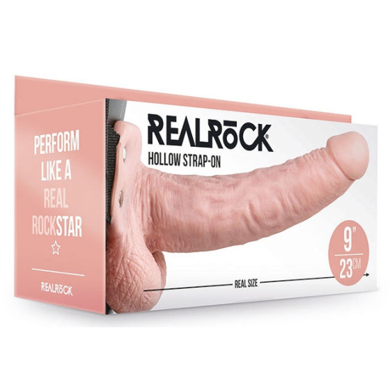 Gode ceinture creux Hollow Strap On RealRock 23 x 4.5cm