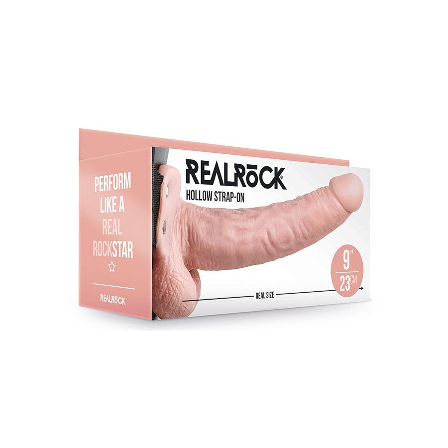 Gode ceinture creux Hollow Strap On RealRock 23 x 4.5cm