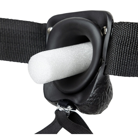 Gode ceinture creux HOLLOW STRAP ON RealRock 23 x 4.5cm Noir