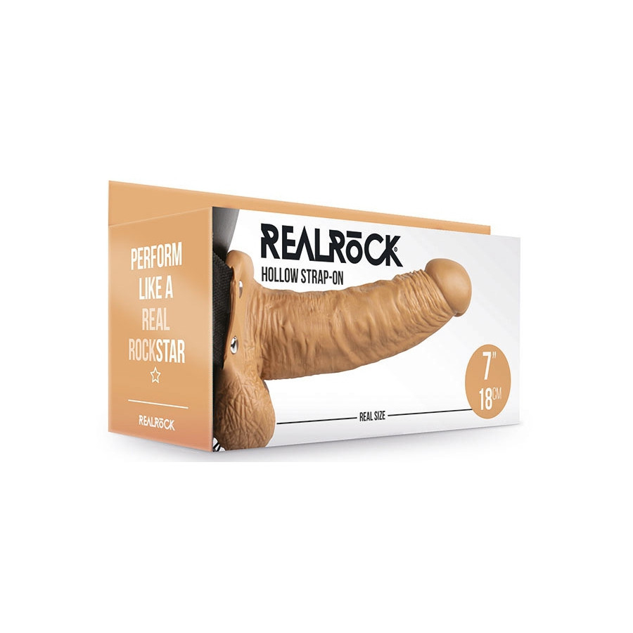Gode ceinture creux Hollow Strap On RealRock 18 x 4.5cm Latino