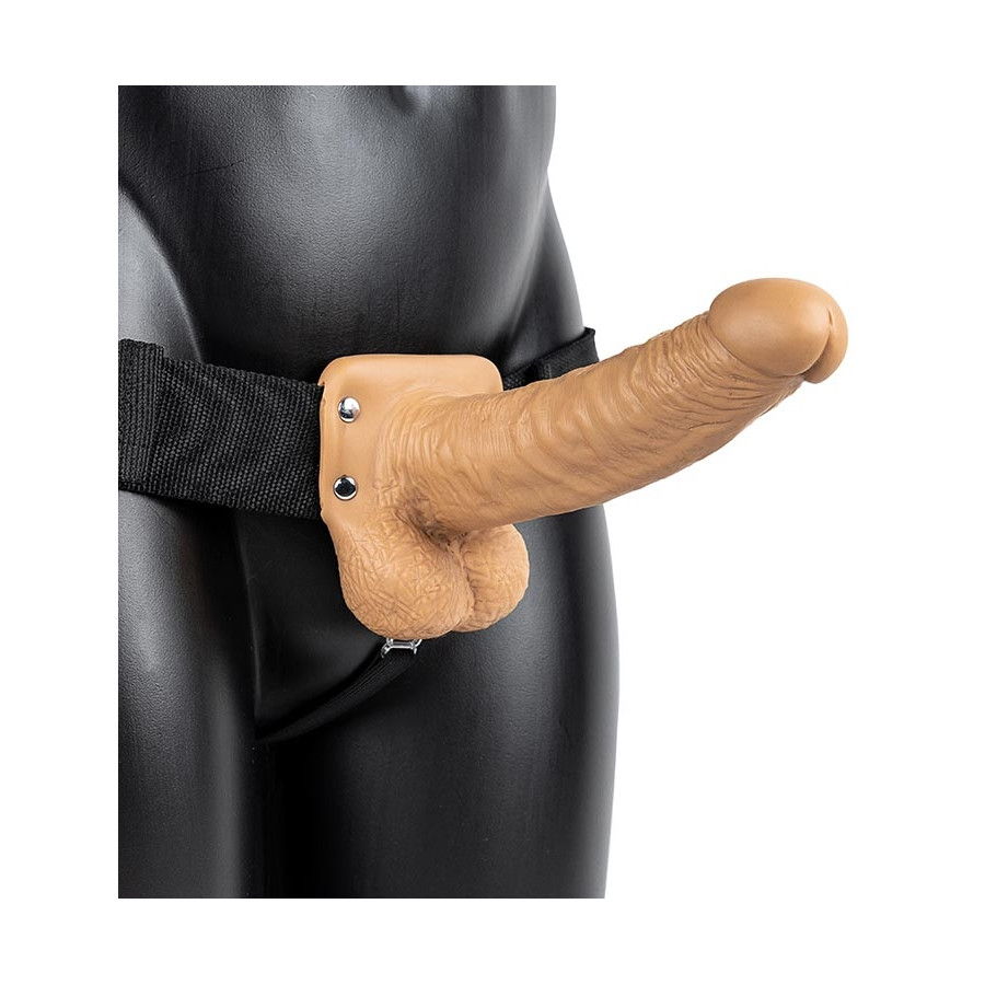 Gode ceinture creux Hollow Strap On RealRock 18 x 4.5cm Latino