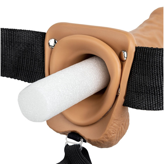 Gode ceinture creux Hollow Strap On RealRock 18 x 4.5cm Latino