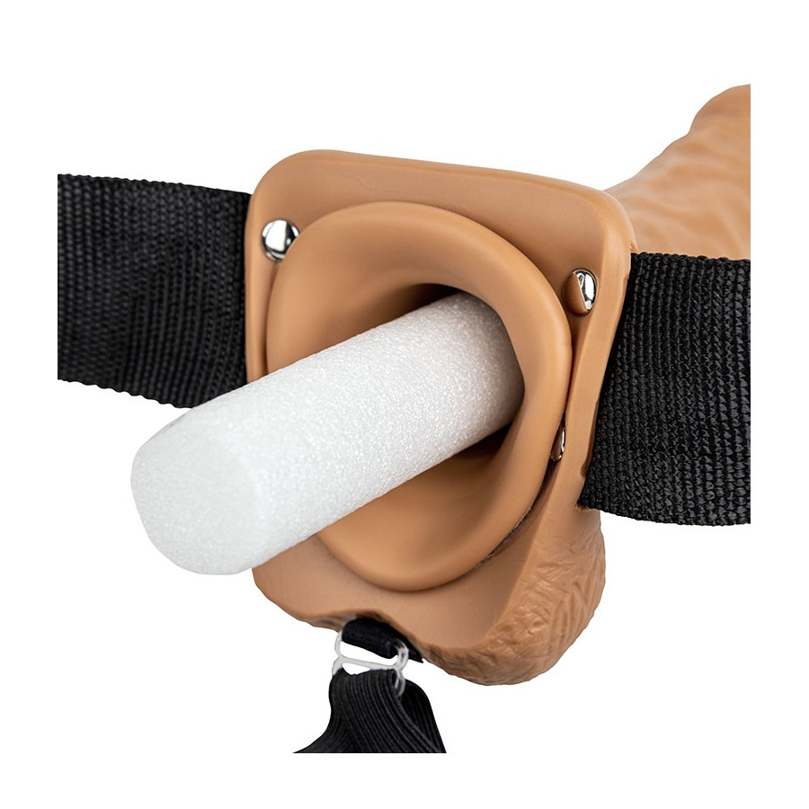 Gode ceinture creux Hollow Strap On RealRock 18 x 4.5cm Latino
