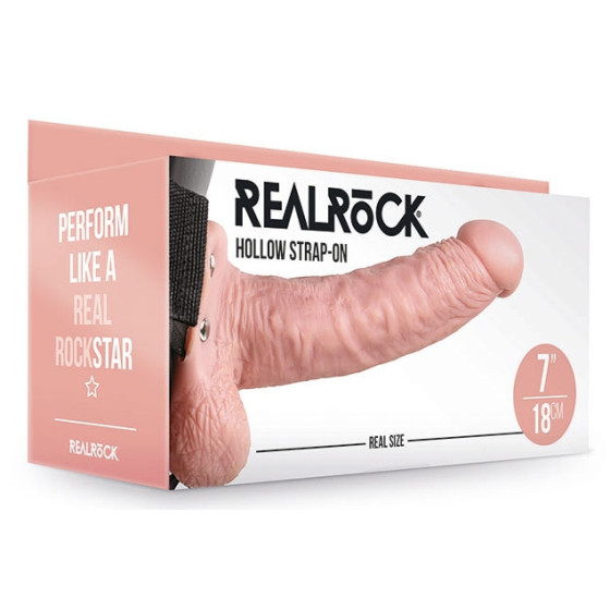 Gode ceinture creux Hollow Strap On RealRock 18 x 4.5cm