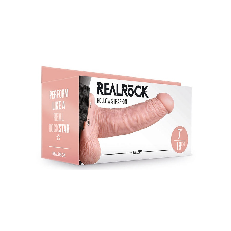 Gode ceinture creux Hollow Strap On RealRock 18 x 4.5cm