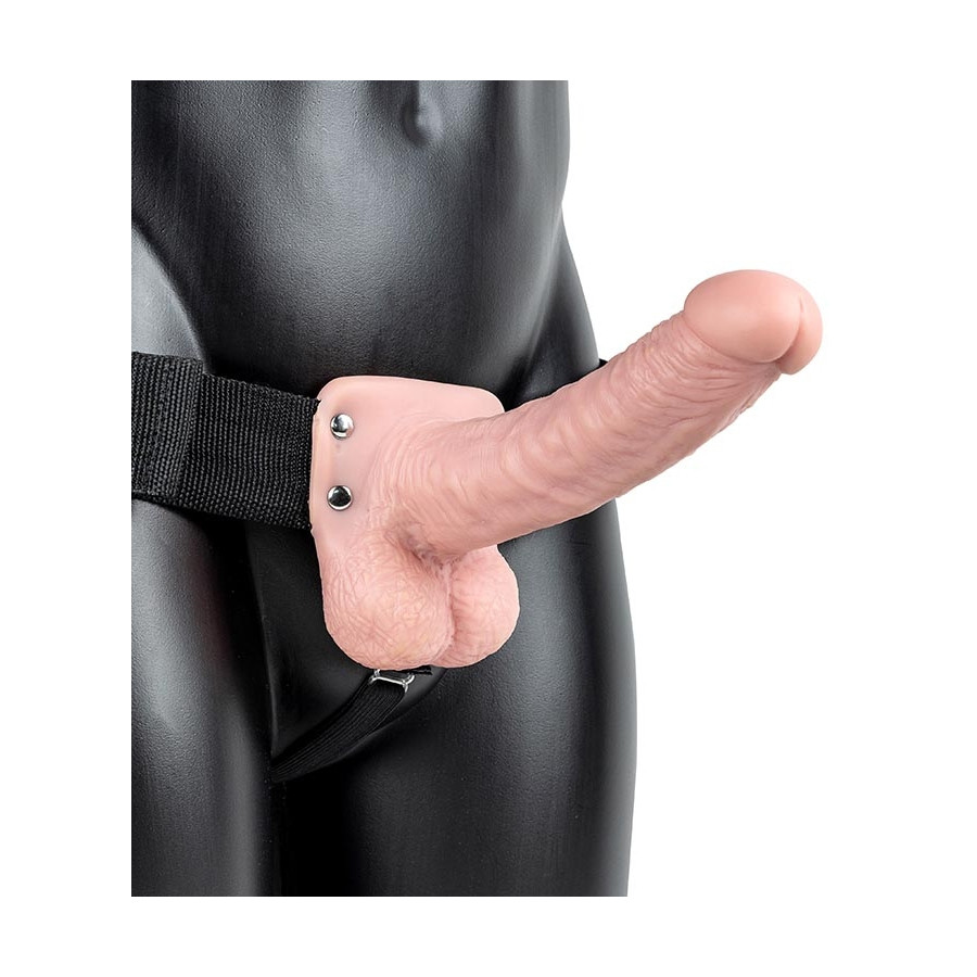 Gode ceinture creux Hollow Strap On RealRock 18 x 4.5cm