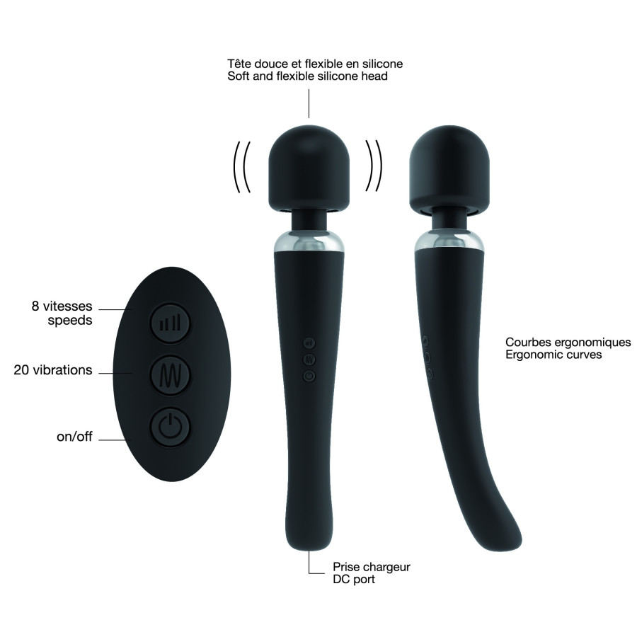 MegaWand Dorcel - Tête 55mm Noir