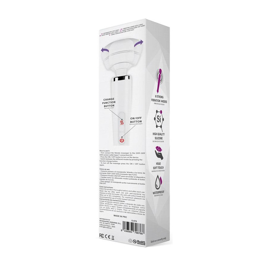 Wand puissant Wanda 8 Vibrations Blanc