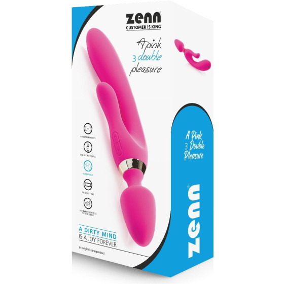 Vibro Wand Three Double 12.5 x 4cm Rose
