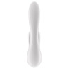 Vibro Rabbit connecté Double Flex Satisfyer 20cm Blanc