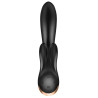 Vibro Rabbit connecté Double Flex Satisfyer 20cm Noir