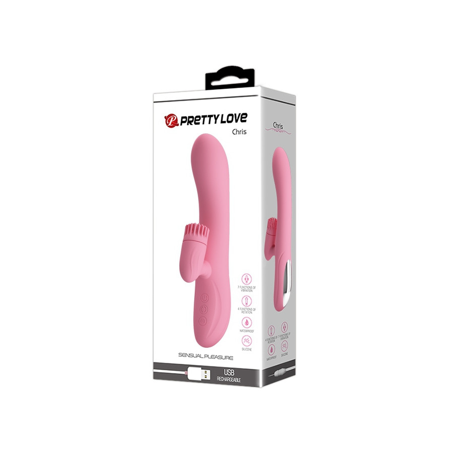 Vibro Rabbit Chris Pretty Love 20 x 3.5 cm Rose