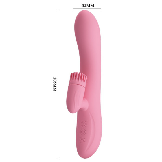 Vibro Rabbit Chris Pretty Love 20 x 3.5 cm Rose