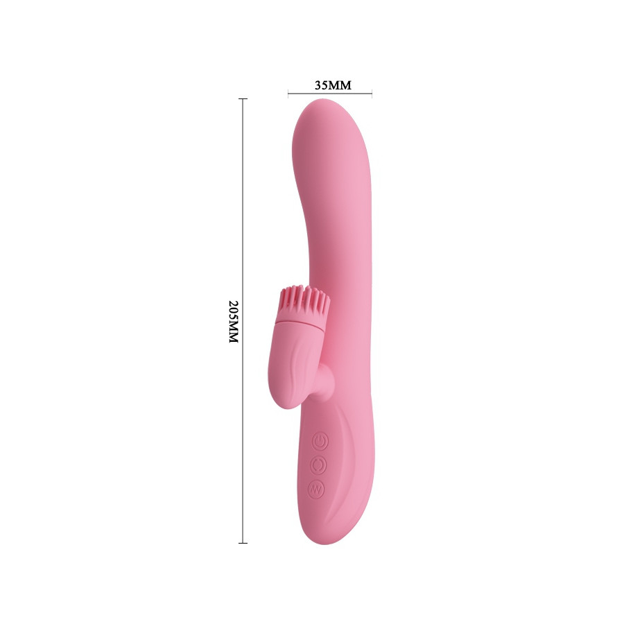 Vibro Rabbit Chris Pretty Love 20 x 3.5 cm Rose