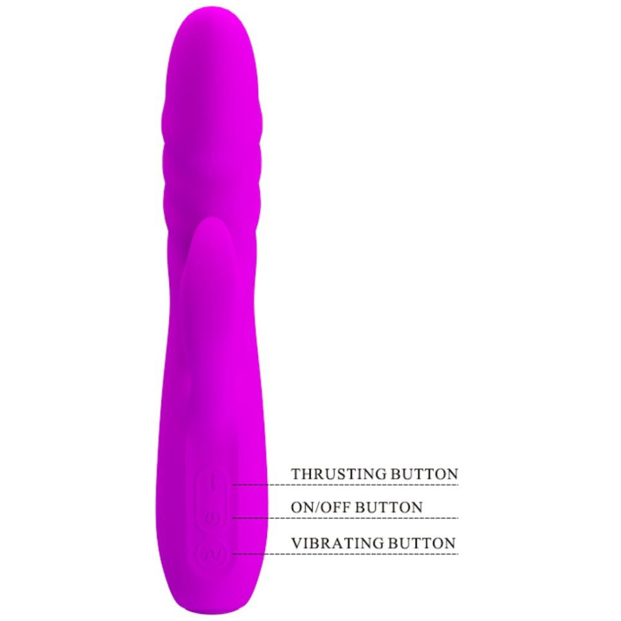 Vibro Rabbit à poussée Melanie Pretty Love 21cm Violet