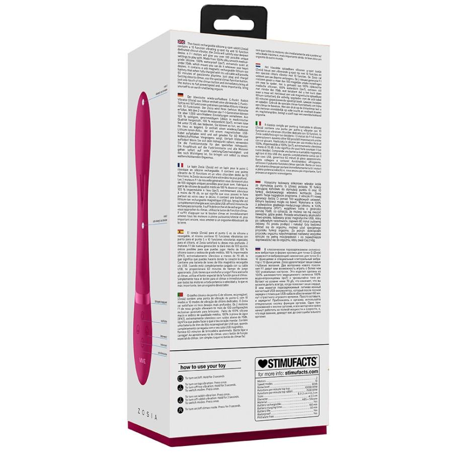 Vibro Rabbit Zosia 21 x 3.7cm Rose
