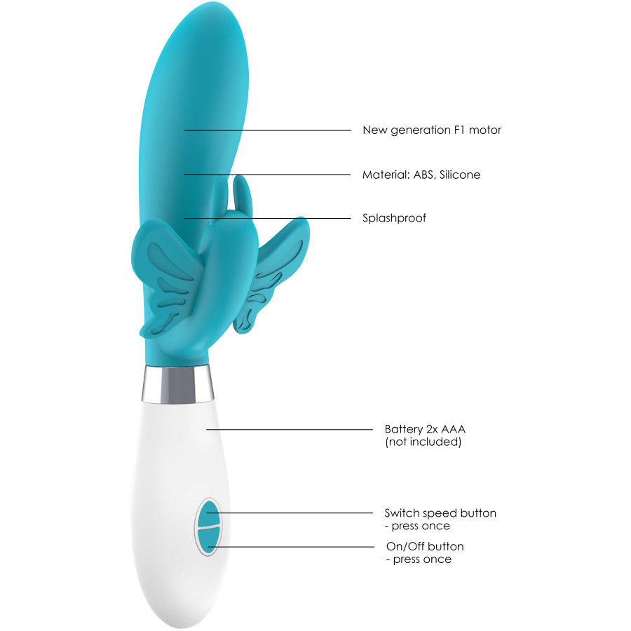 Vibro Rabbit Alexios 21cm Bleu