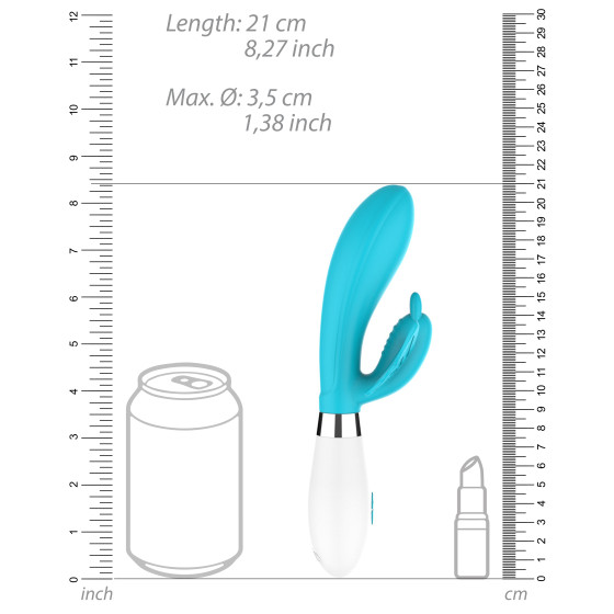 Vibro Rabbit Alexios 21cm Bleu