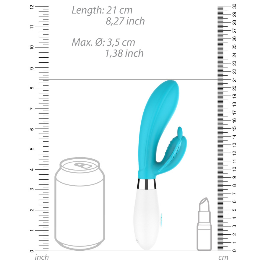 Vibro Rabbit Alexios 21cm Bleu