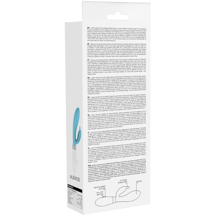 Vibro Rabbit Alexios 21cm Bleu