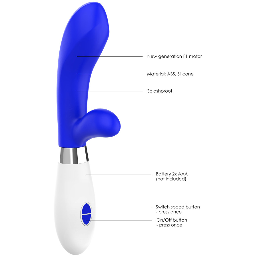 Vibro Rabbit Achilles 20cm Bleu