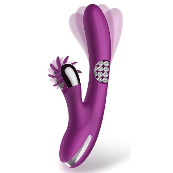 Vibro Rabbit Rotating Double 10 x 3.5cm Violet