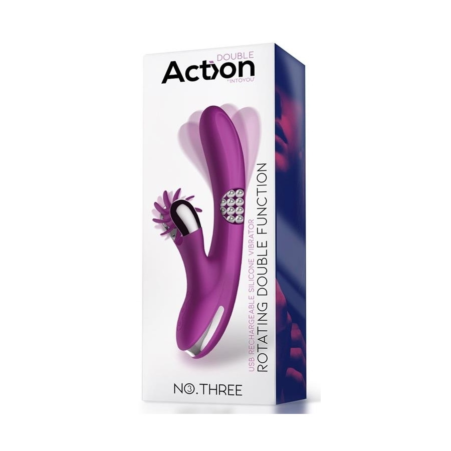 Vibro Rabbit Rotating Double 10 x 3.5cm Violet