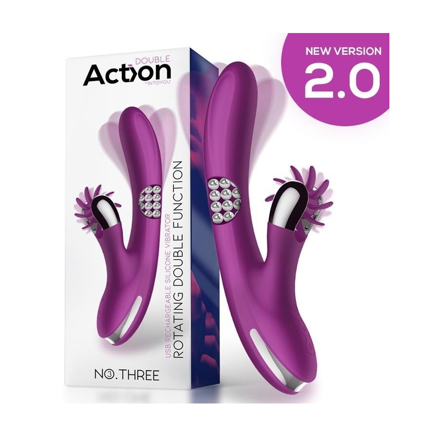 Vibro Rabbit Rotating Double 10 x 3.5cm Violet