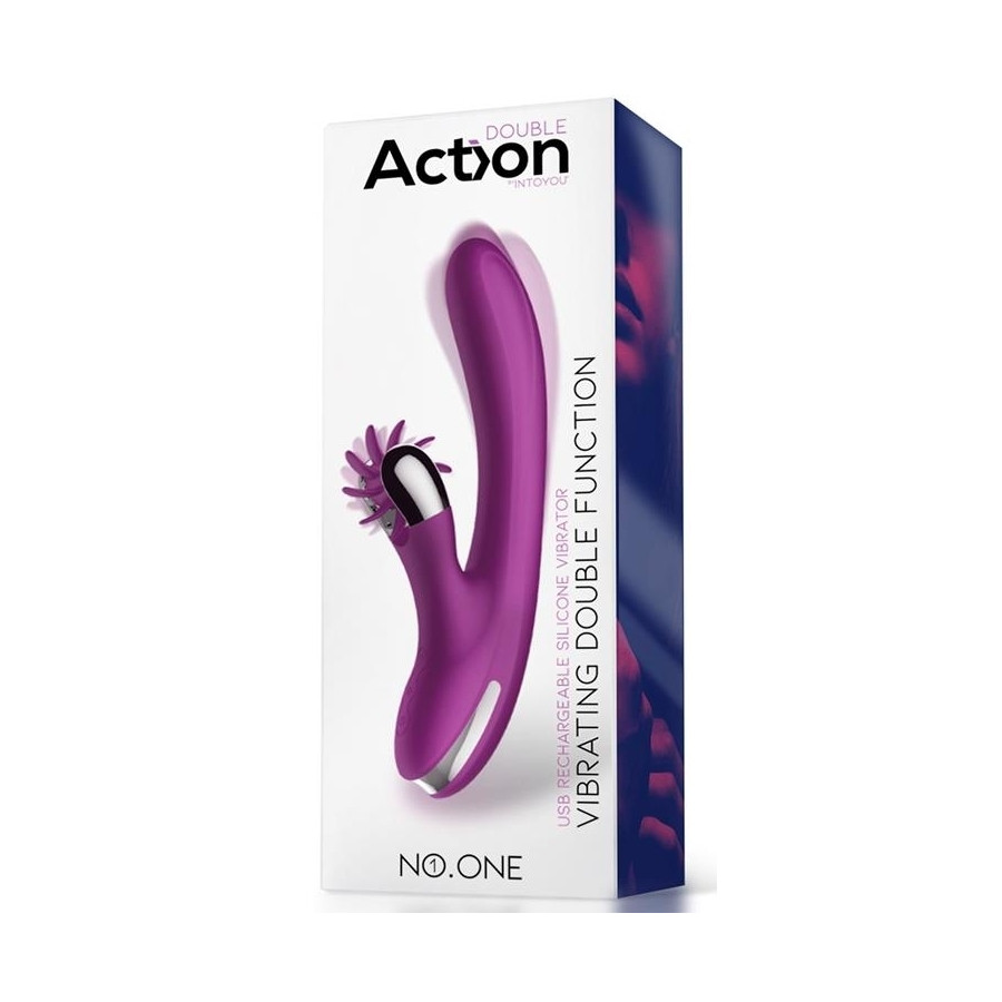 Vibro Rabbit Vibrating Double 10 x 3.5cm Violet