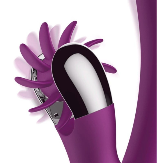 Vibro Rabbit Vibrating Double 10 x 3.5cm Violet