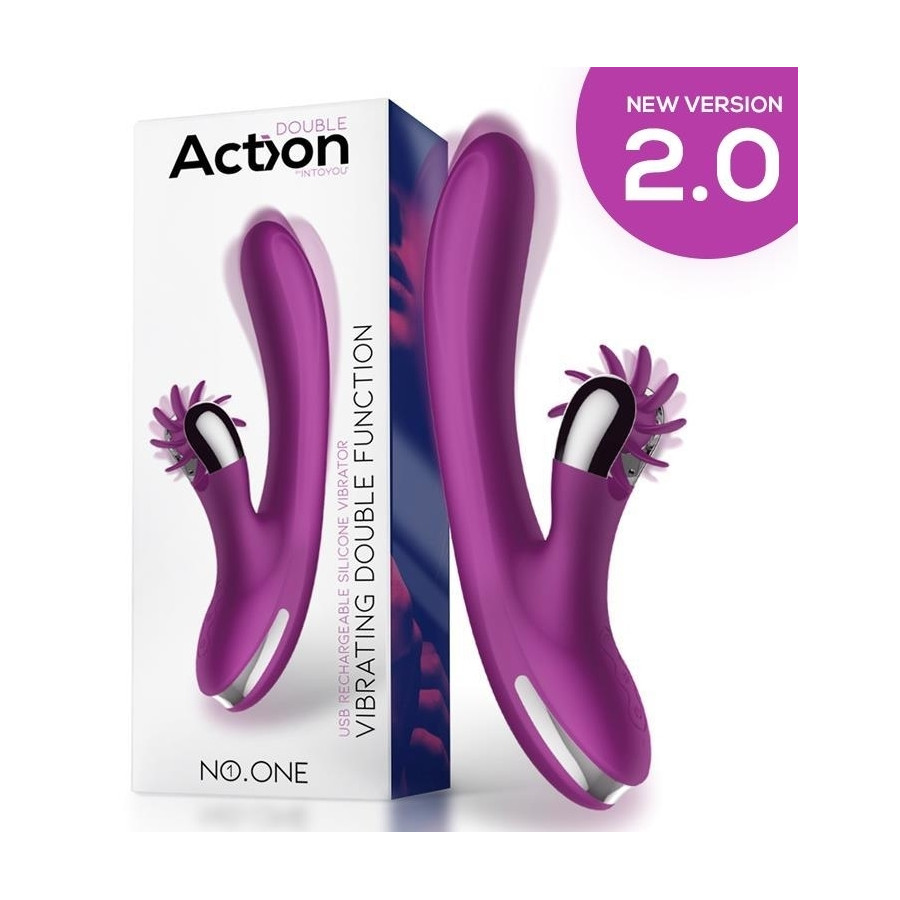 Vibro Rabbit Vibrating Double 10 x 3.5cm Violet