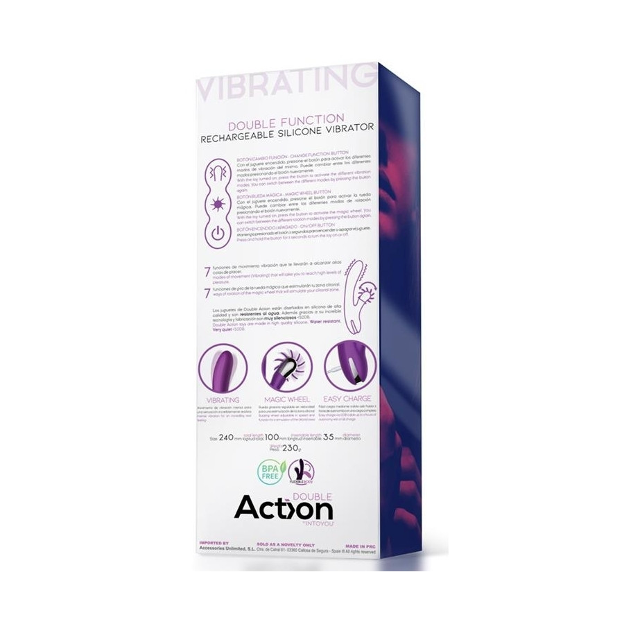 Vibro Rabbit Vibrating Double 10 x 3.5cm Violet