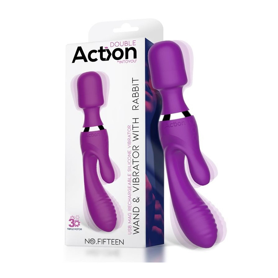 Vibro et Wand Fifteen Action Violet