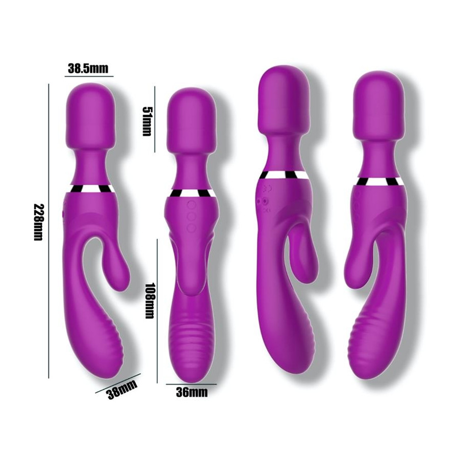 Vibro et Wand Fifteen Action Violet