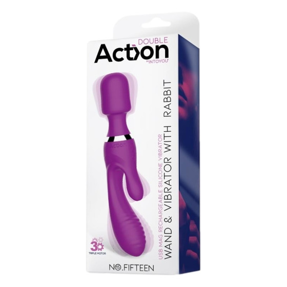 Vibro et Wand Fifteen Action Violet