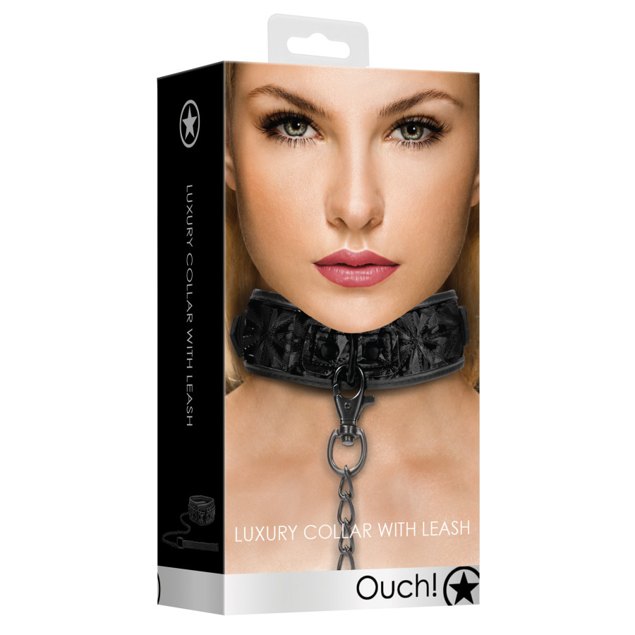 Collier et Laisse Luxury Noir