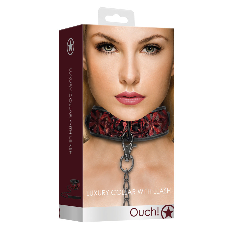 Collier et Laisse Luxury Rouge