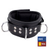 Collier rembourré en cuir avec Anneaux D Noir 