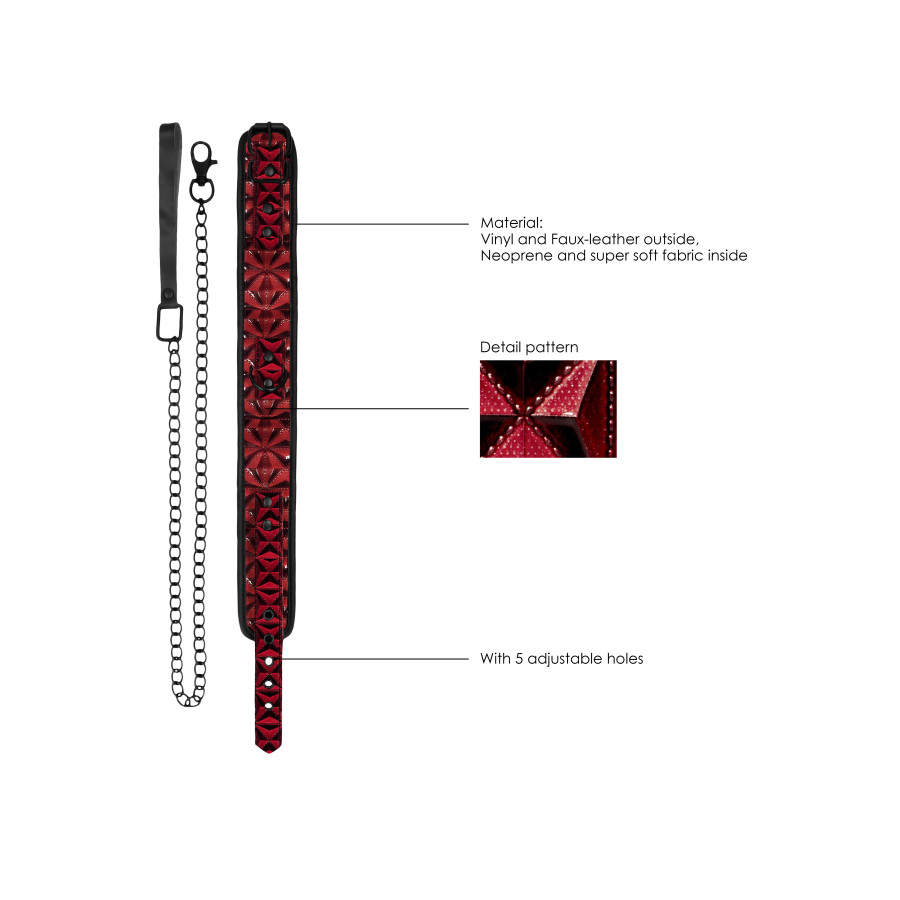 Collier et Laisse Luxury Rouge