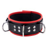 Collier en cuir avec 3 Anneaux D Rouge